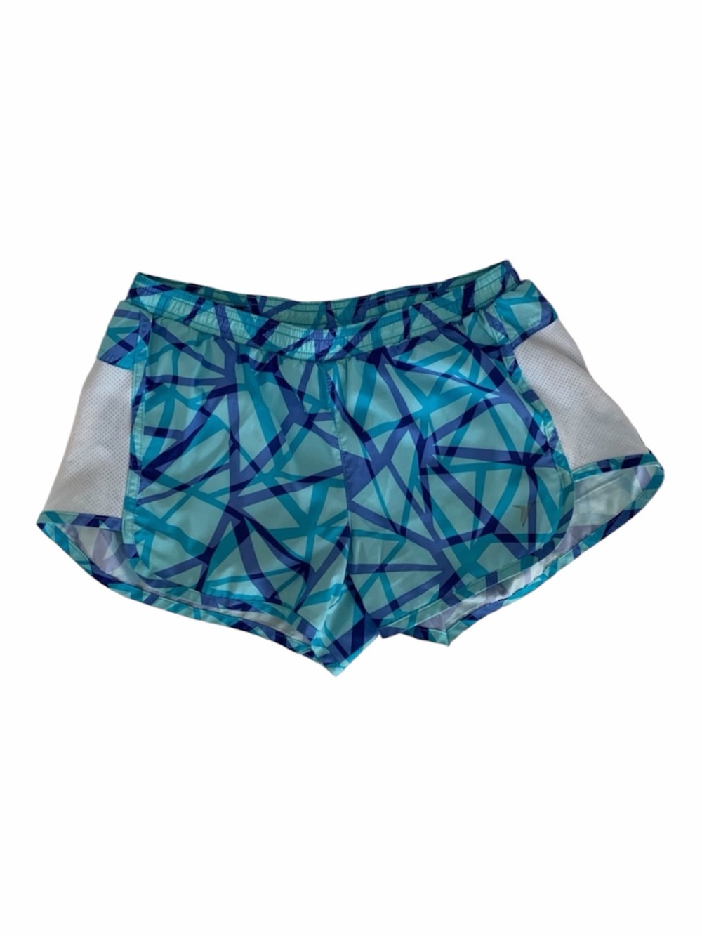 Old Navy Active Shorts Women Size XS Blue White Geometric Inner Liner & Pocket